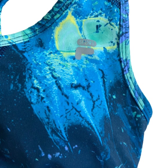 FILA SPORT Sports Bra Performance Medium Workout Wire Free Blue X-Small - Picture 4 of 5